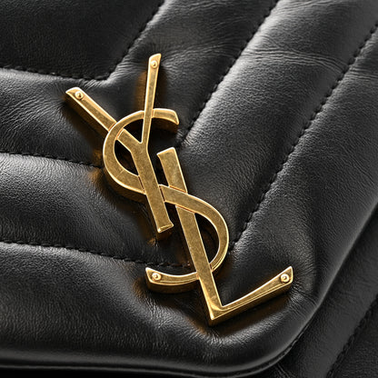 Saint Laurent Calfskin Y Quilted Monogram Medium Loulou Chain Satchel Black 15 of 17