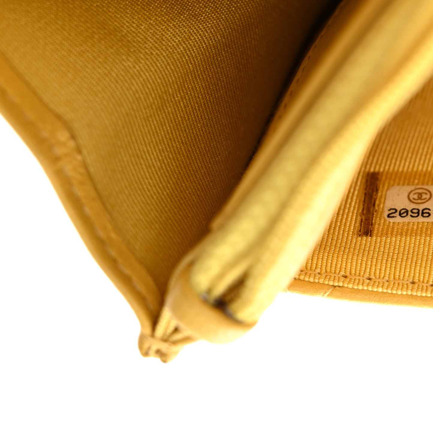Lambskin Quilted Wallet On Chain WOC Yellow