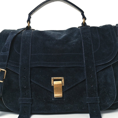 Proenza Schouler Suede Medium PS1 Satchel Navy 9 of 11