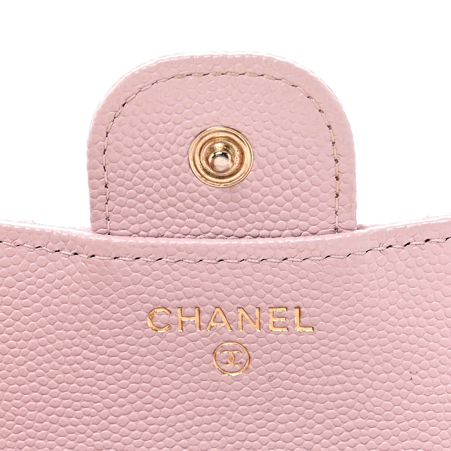 Caviar Quilted Compact Flap Wallet Light Pink
