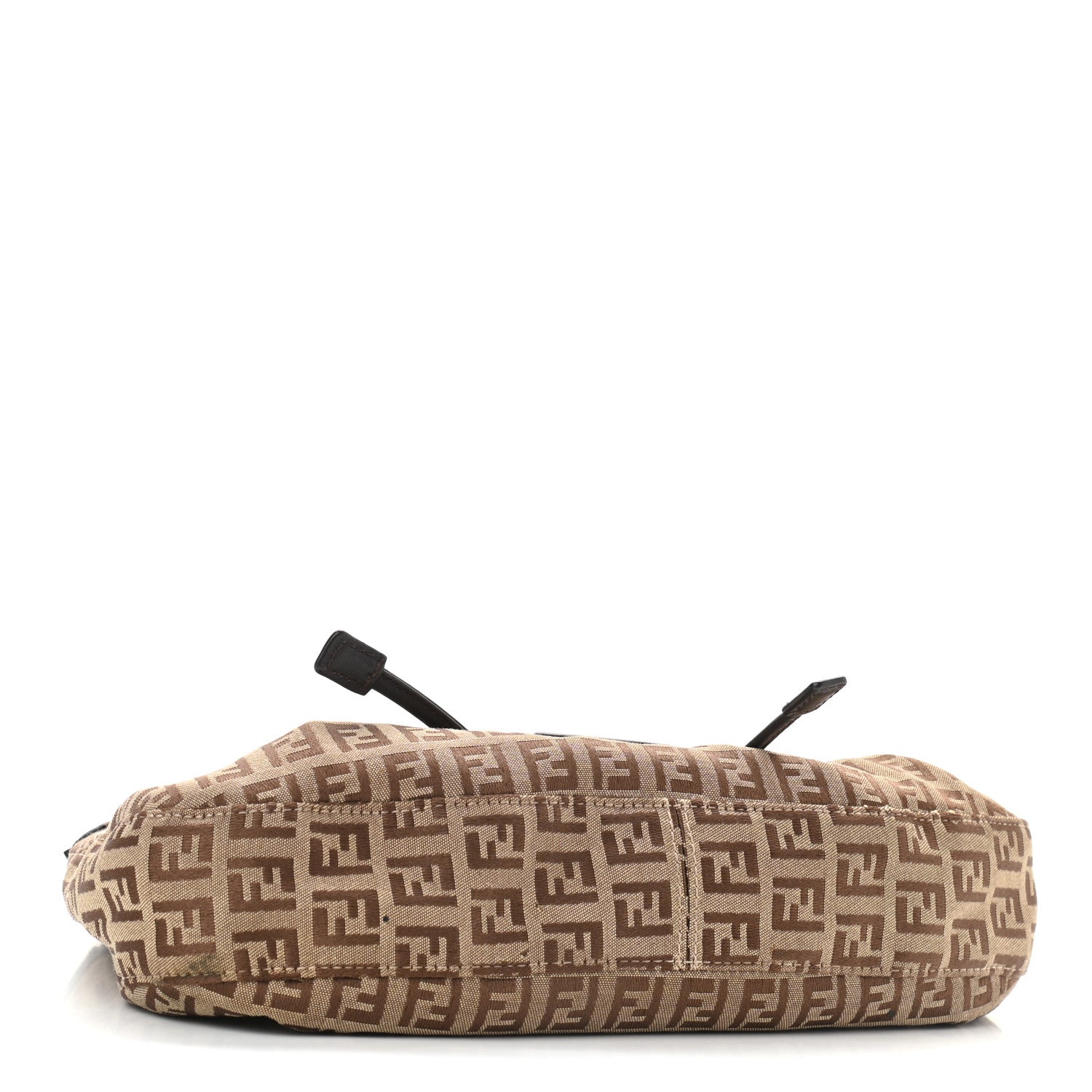 Fendi Zucchino Vitello Drawstring Shoulder Bag Testa di Moro Beige 3 of 10