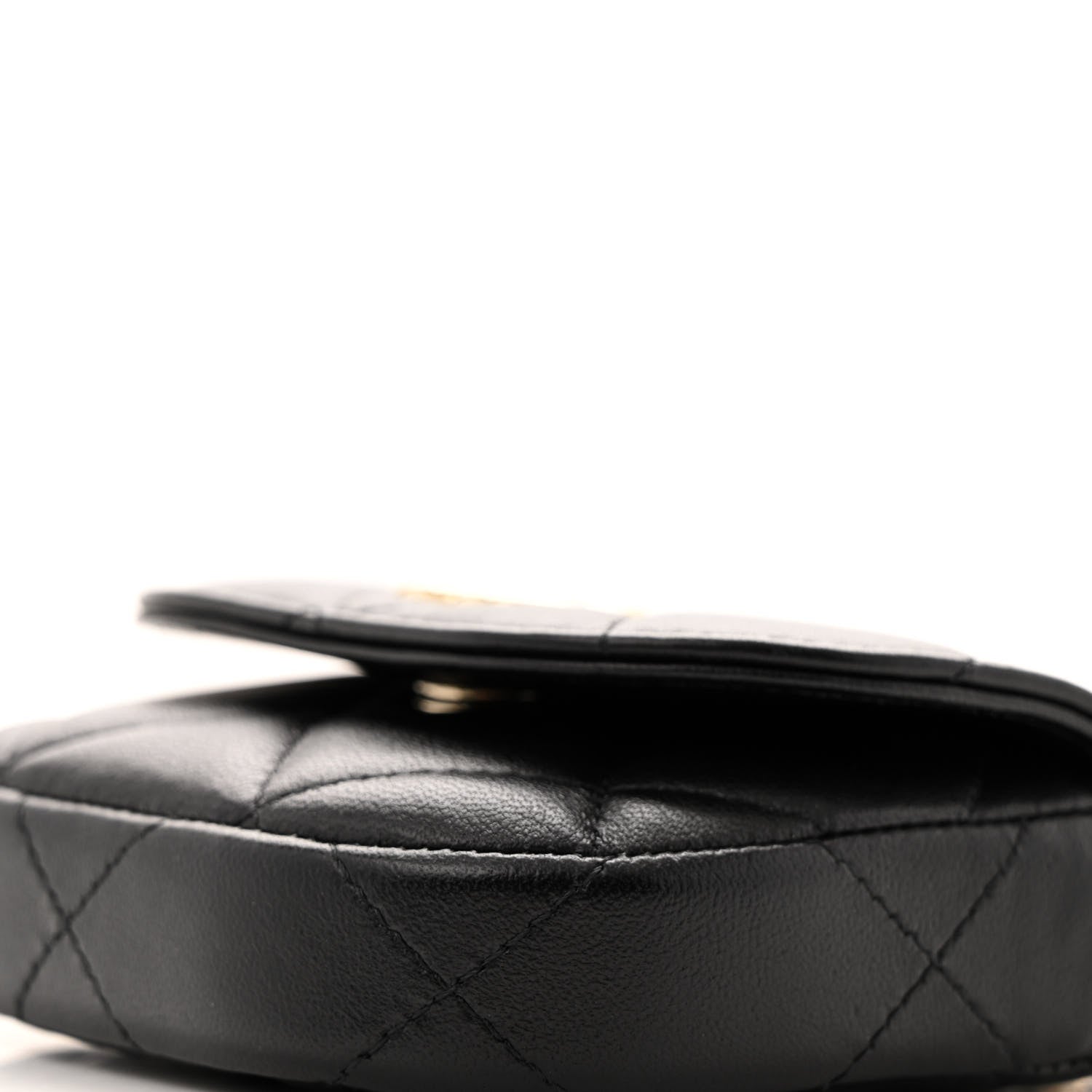 Chanel Lambskin Quilted Pearl Top Handle Clutch With Chain  Black 10 of 10