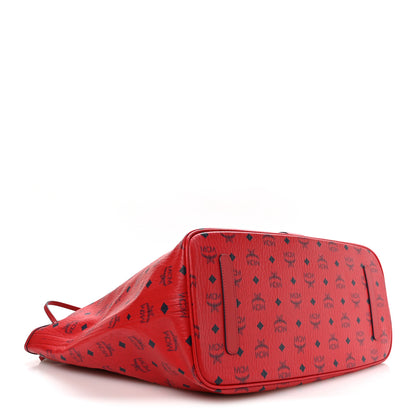 MCM Visetos Large Liz Reversible Shopper Tote Candy Red 6 of 16