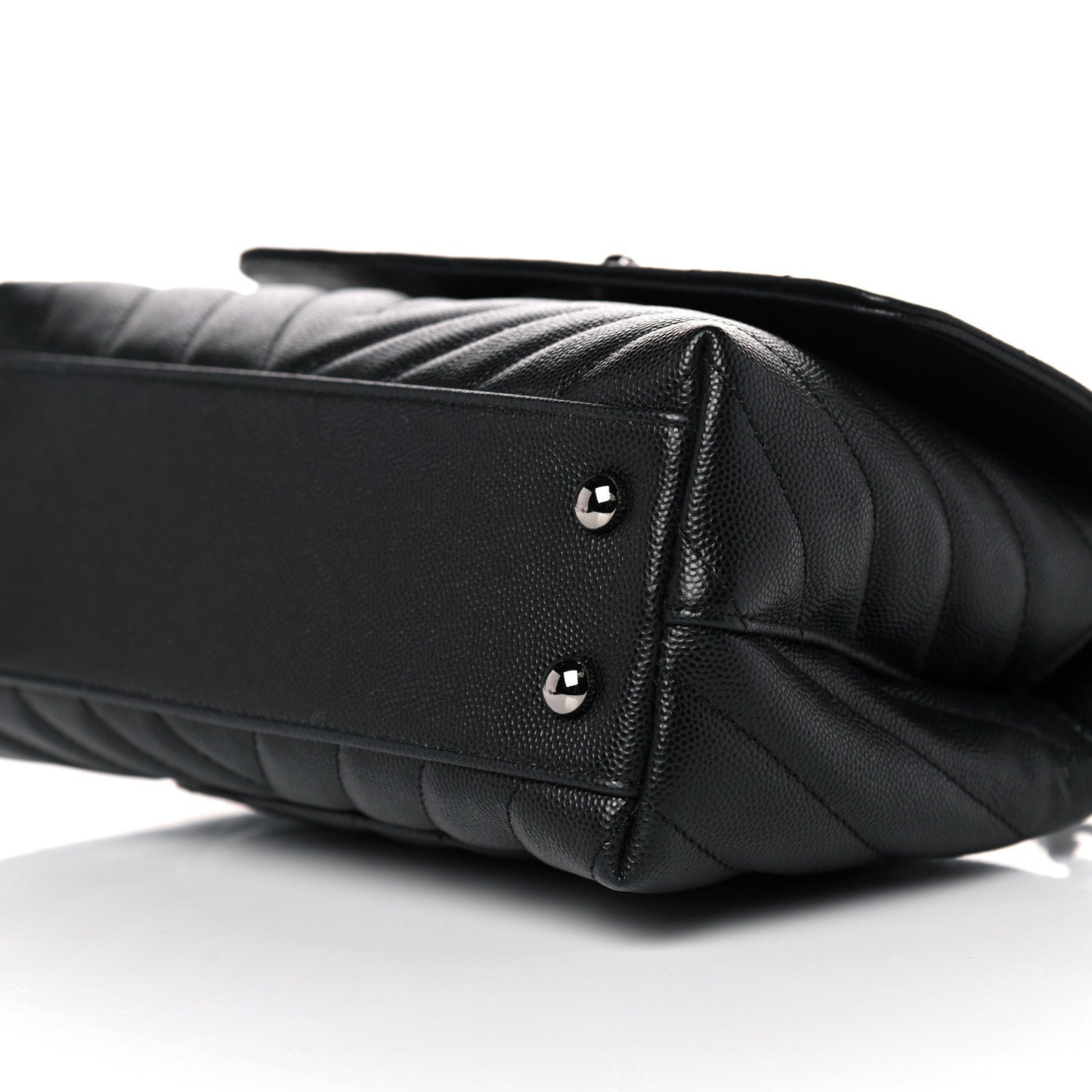 Chanel Caviar Chevron Quilted Mini Coco Handle Flap Black 6 of 9