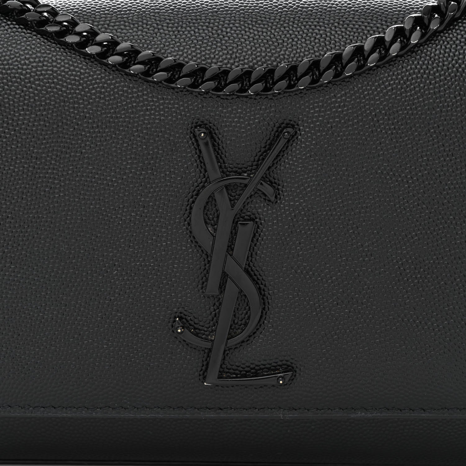 Saint Laurent Grain De Poudre Small Monogram Monochrome Kate Satchel Black 8 of 10