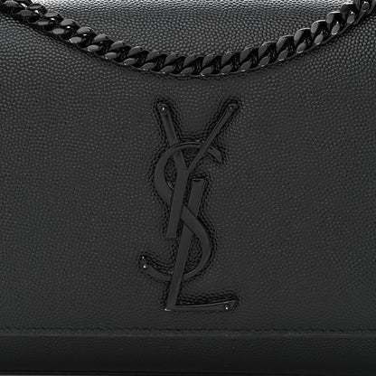 Saint Laurent Grain De Poudre Small Monogram Monochrome Kate Satchel Black 8 of 10