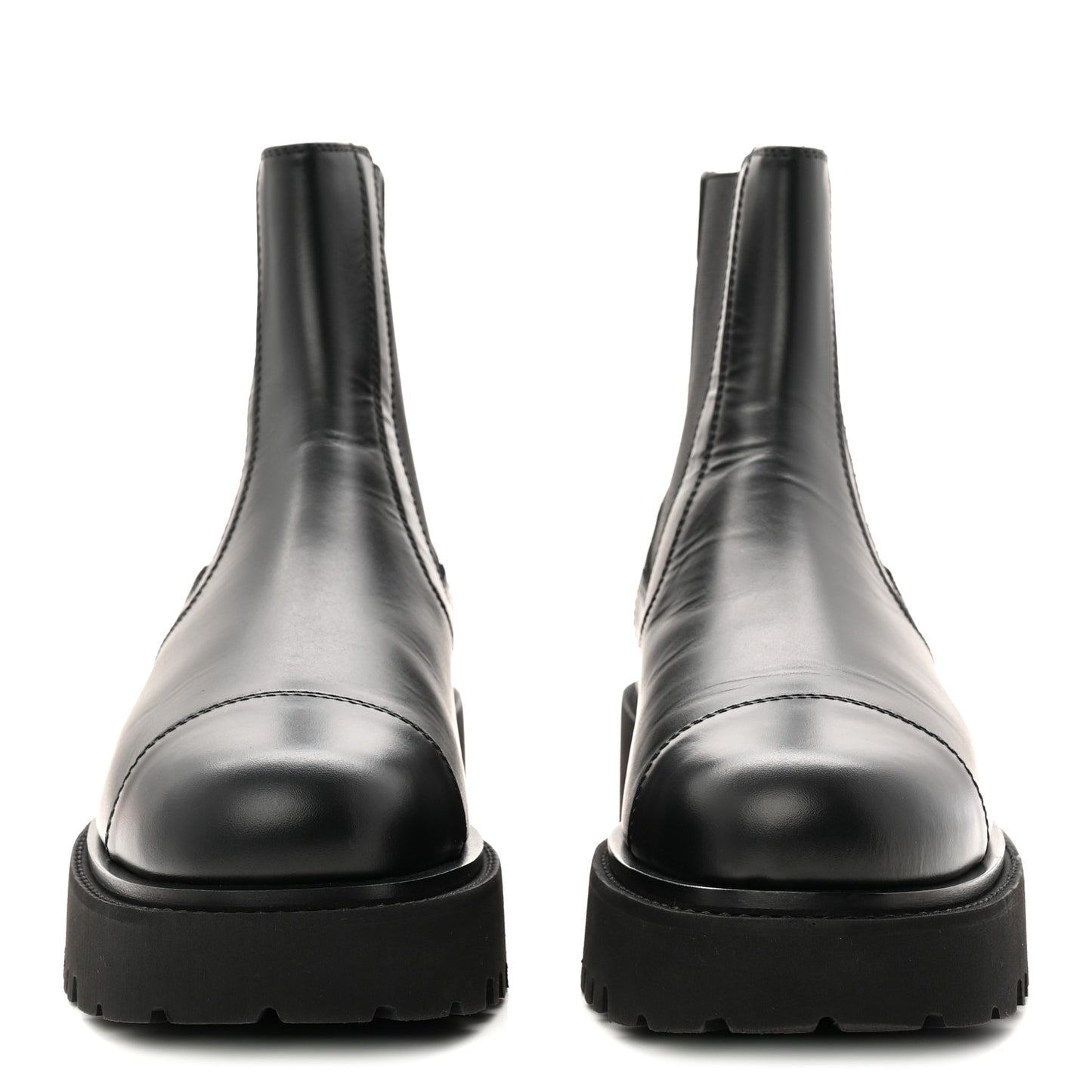 Calfskin Cap Toe CC Short Boots 39.5 Black