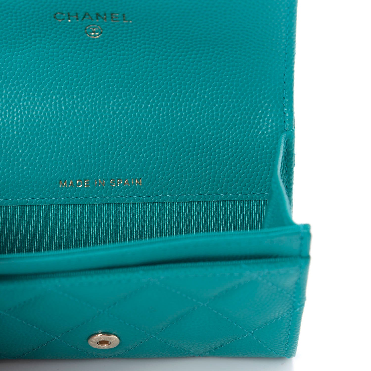 Chanel Caviar Quilted Flap Card Holder Turquoise 5 of 8