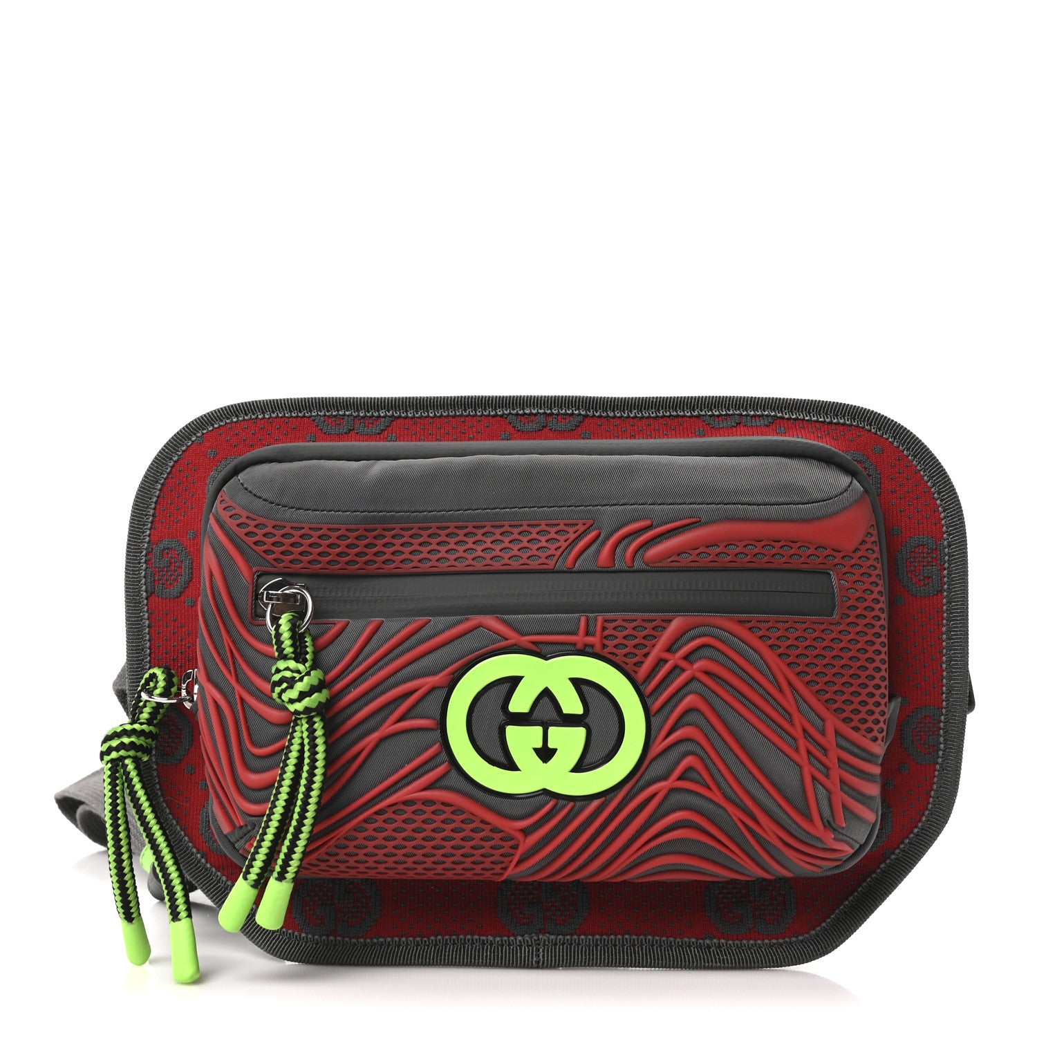 Gucci Jersey GG Monogram All Over Sporty Belt Bag Green Grey Multicolor 1 of 11