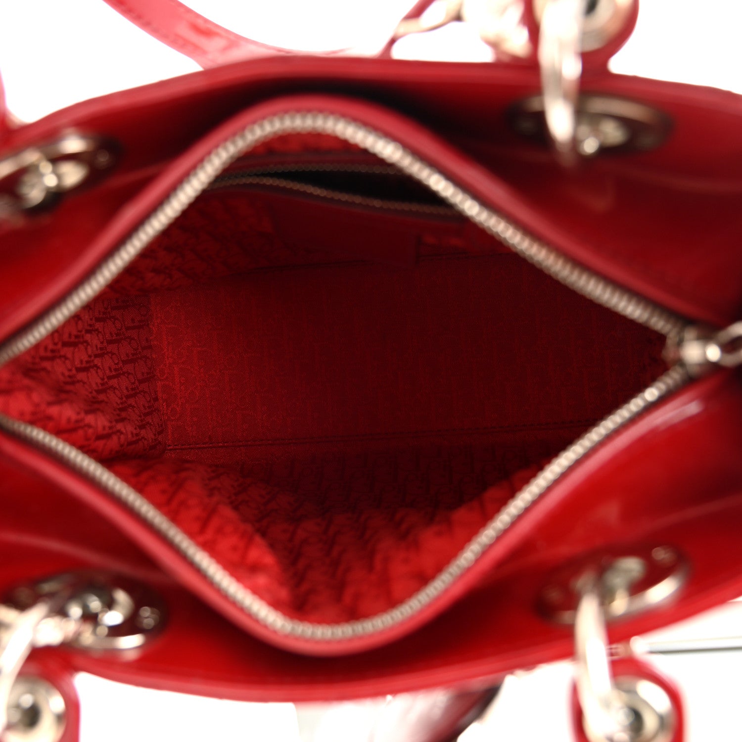 Christian Dior Patent Cannage Medium Lady Dior Red 5 of 10