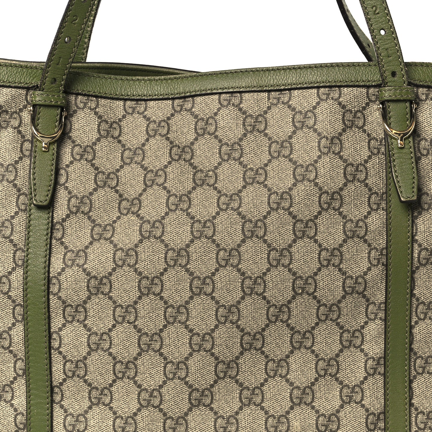 GG Supreme Monogram Medium Nice Tote Green