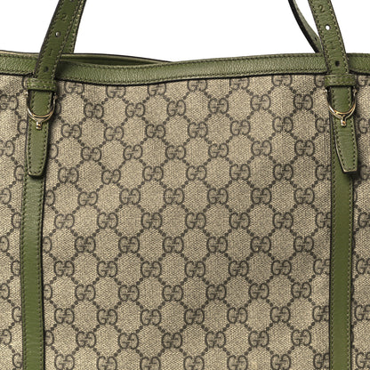 Gucci GG Supreme Monogram Medium Nice Tote Green 9 of 16