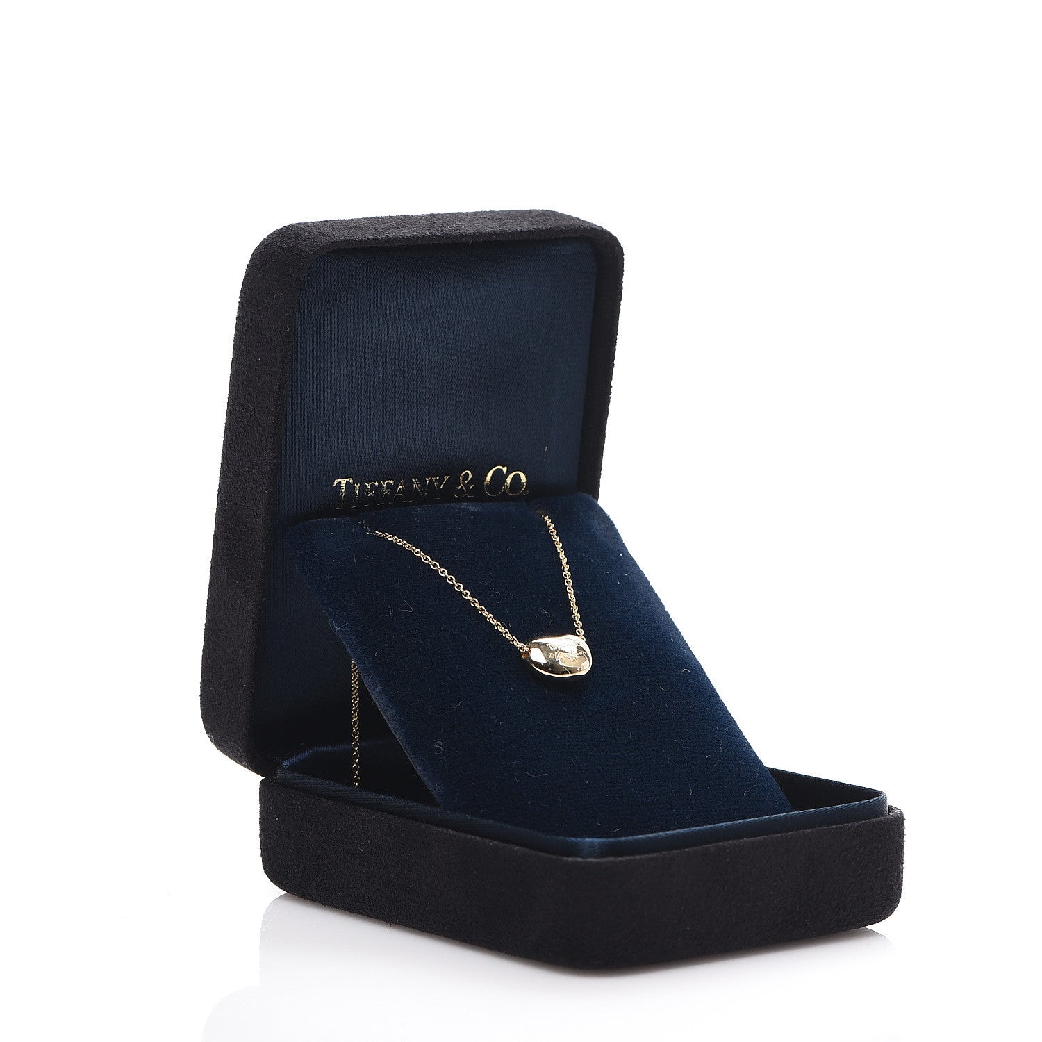 Tiffany 18K Yellow Gold 11mm Elsa Peretti Bean Pendant Necklace 5 of 5