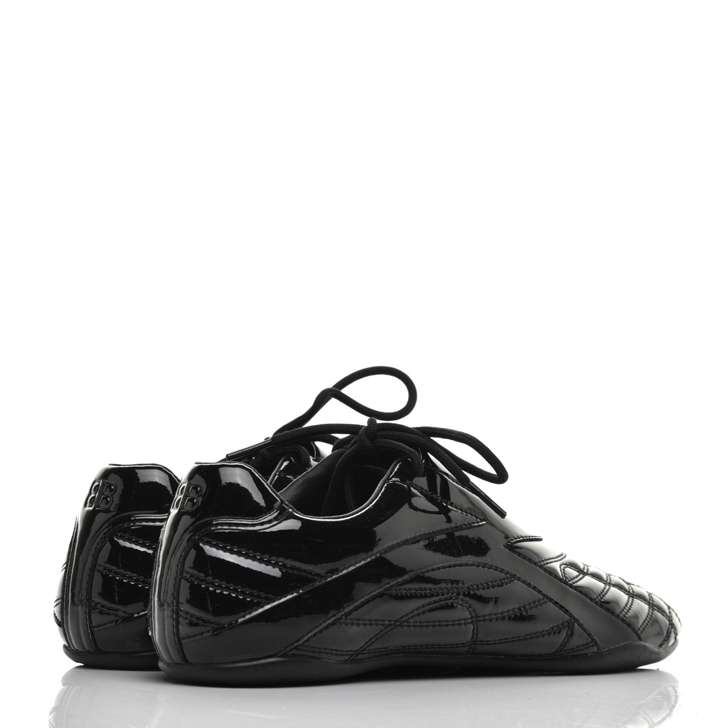 Balenciaga Patent Polyurethane Womens Zen Sneakers 39 Black 4 of 10