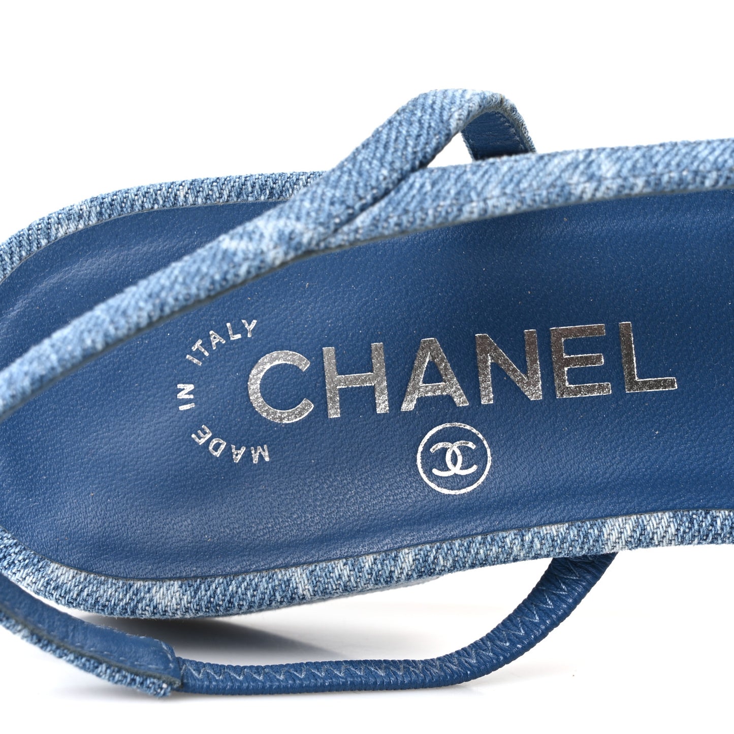 Denim Cap Toe CC Slingback Flats 38.5 Light Blue Multicolor