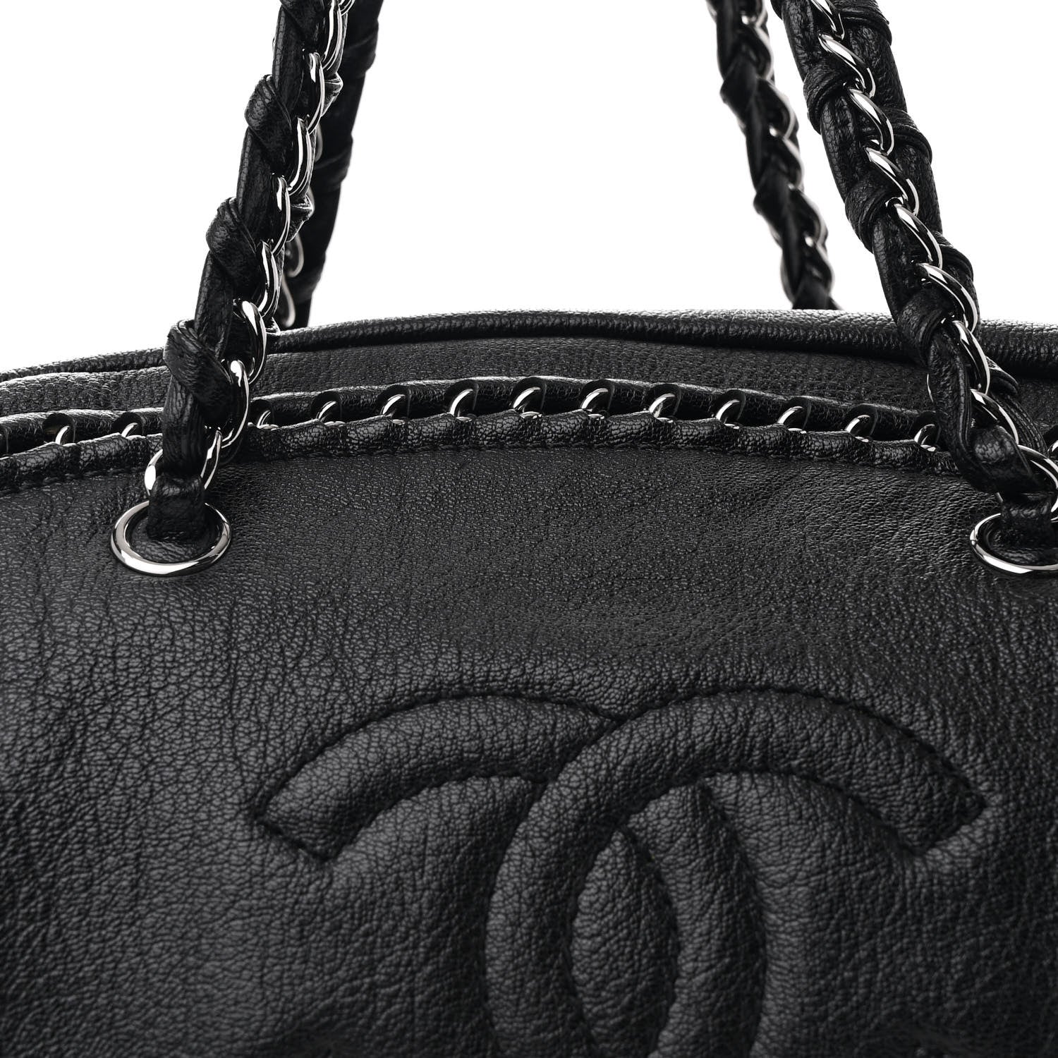 Chanel Goatskin Large Luxe Ligne Bowler Black 8 of 10