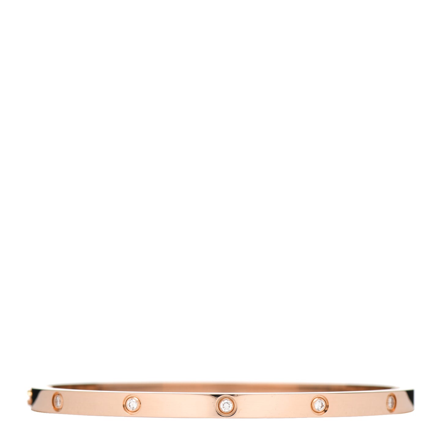 18K Pink Gold 10 Diamond Small LOVE Bracelet 16