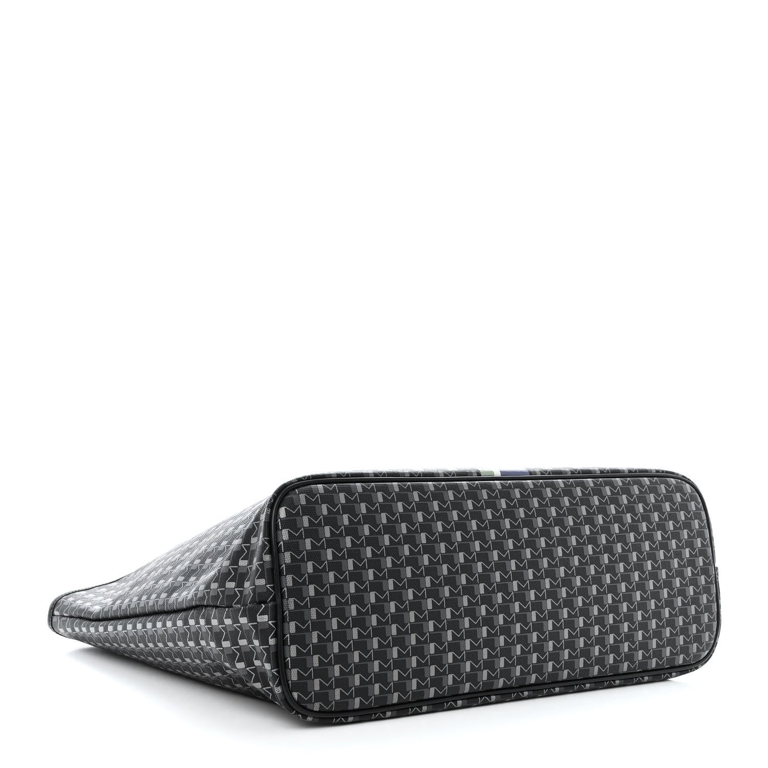Moynat Grained Calfskin Canvas 1920 Oh! Tote Ruban GM Carbon Silver 4 of 10