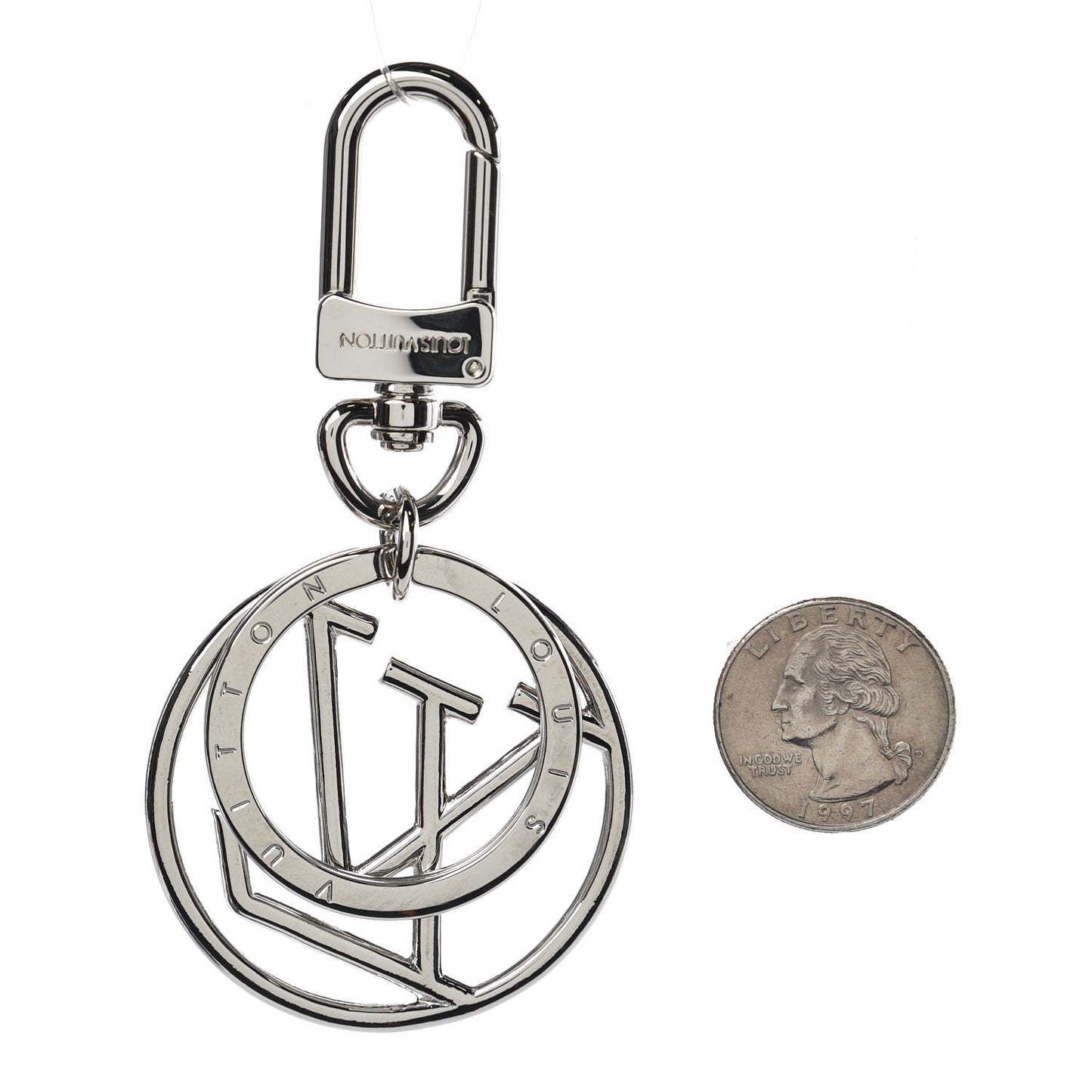 LV Circle Bag Charm Key Holder Silver