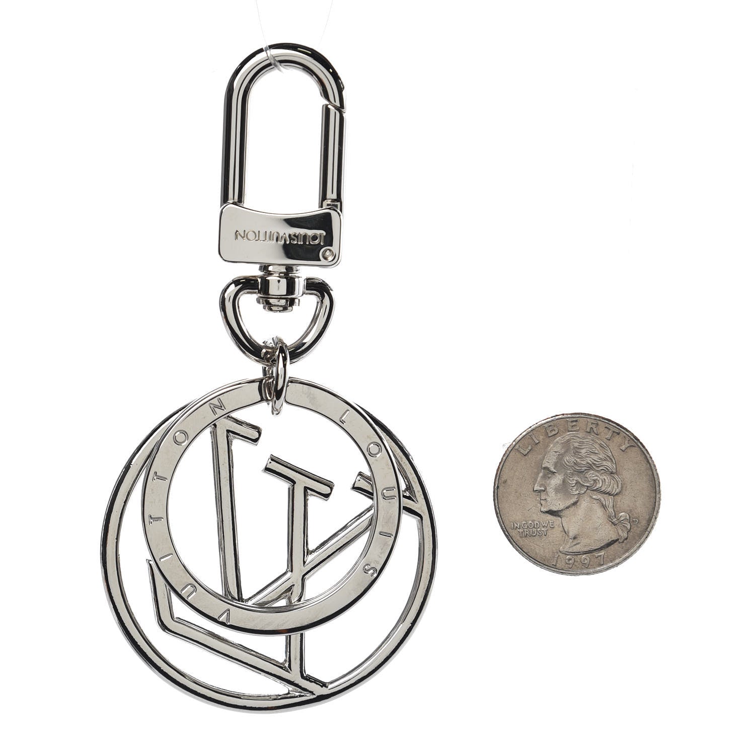 Louis Vuitton LV Circle Bag Charm Key Holder Silver 2 of 4