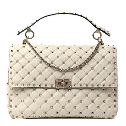 Valentino Garavani Nappa Large Rockstud Spike Shoulder Bag Light Ivory 2 of 8
