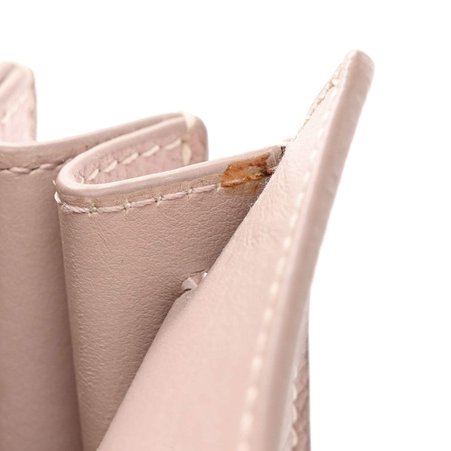Grained Calfskin Topstich Baby Sac De Jour Antique Rose