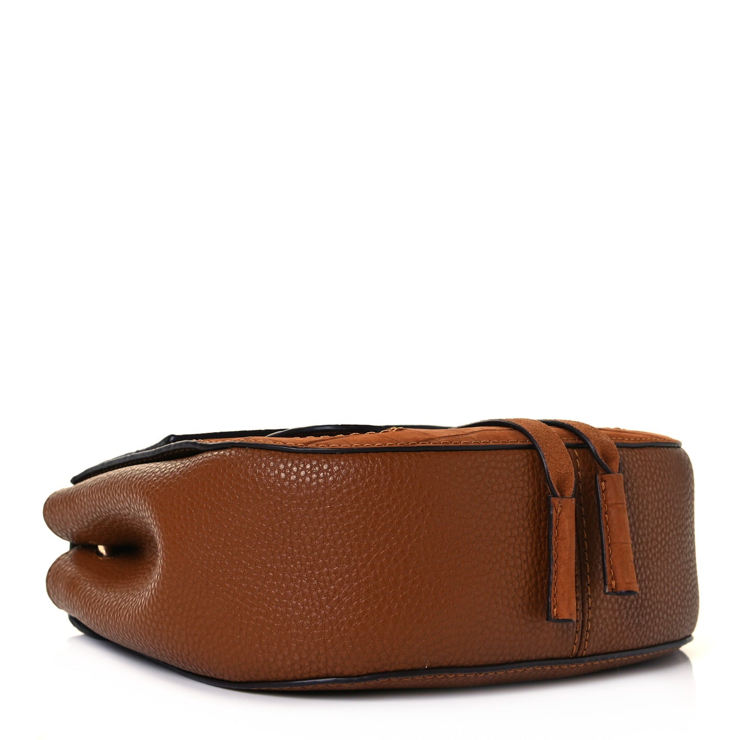 Calfskin Crocodile Embossed Maverick Saddle Bag Brandy