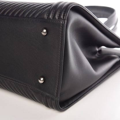 Chanel Calfskin Chevron Quilted Boy Shopping Tote Black 9 of 10