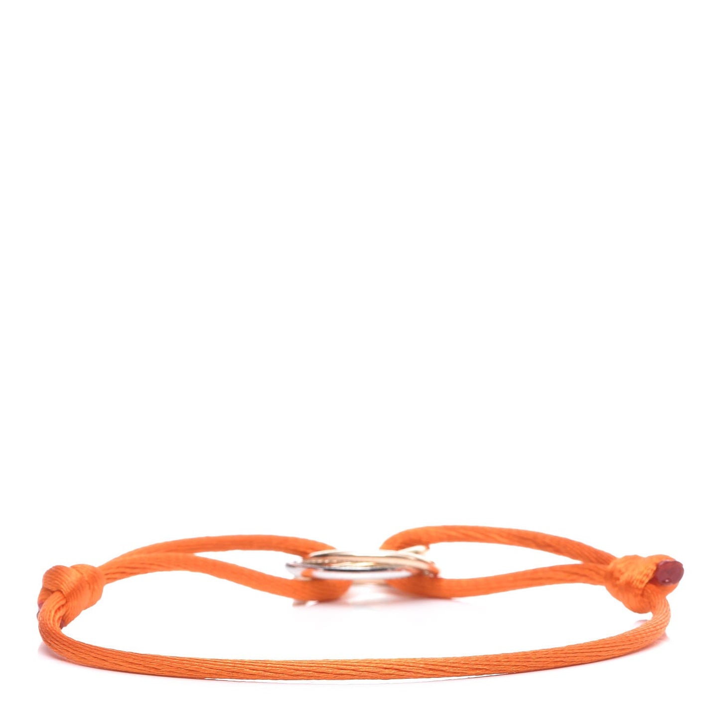 18K Pink Yellow White Gold Diamond Trinity De Adjustable Cord Bracelet Orange