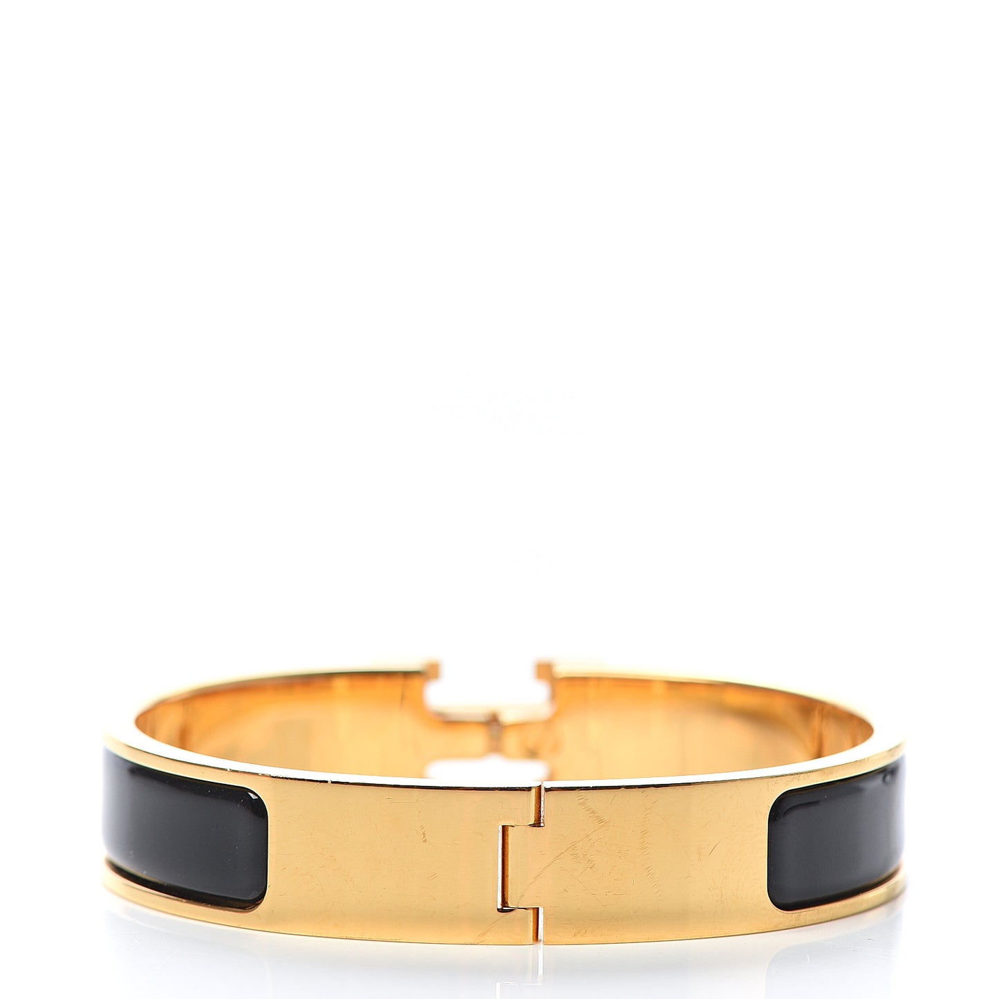 Enamel Narrow Clic Clac H Bracelet PM Black