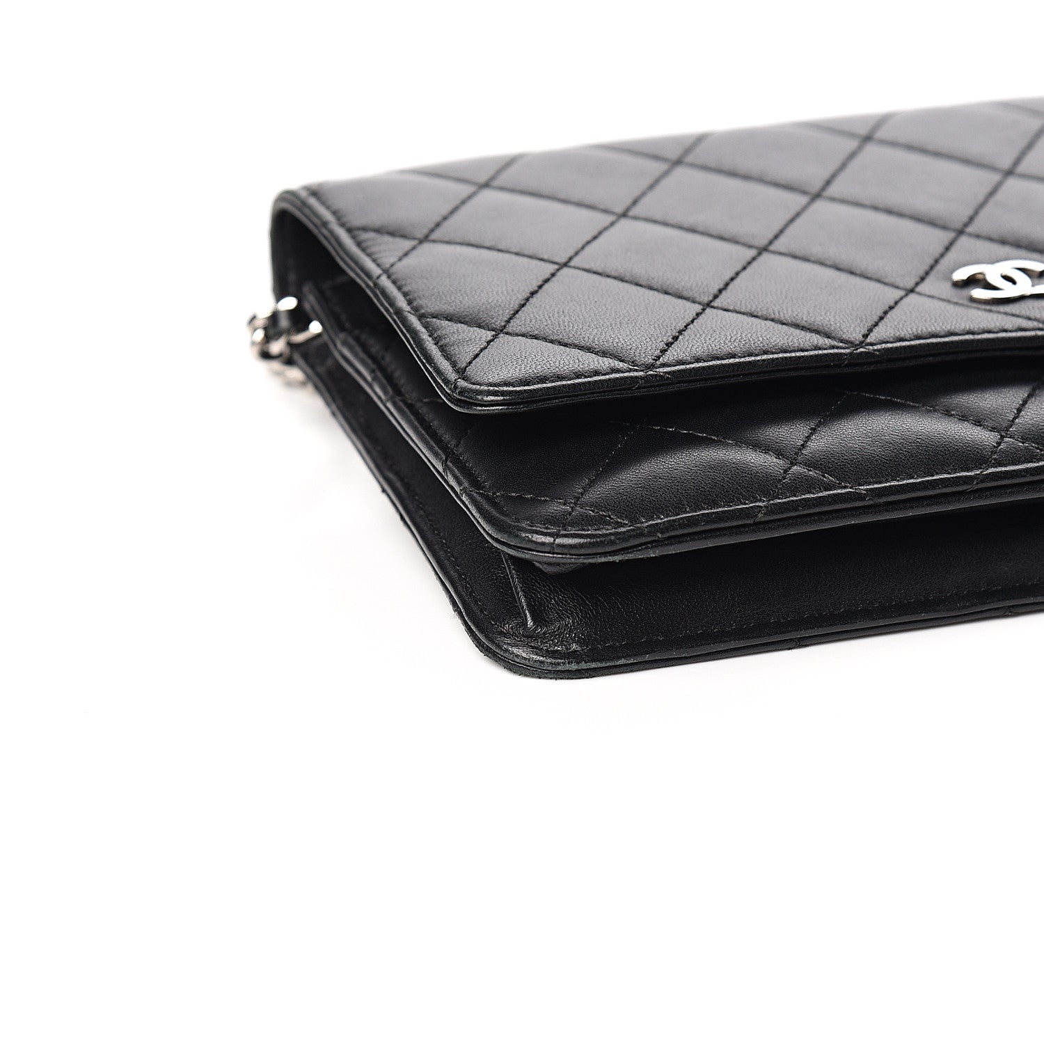 Chanel Lambskin Quilted Wallet On Chain WOC Black 8 of 10