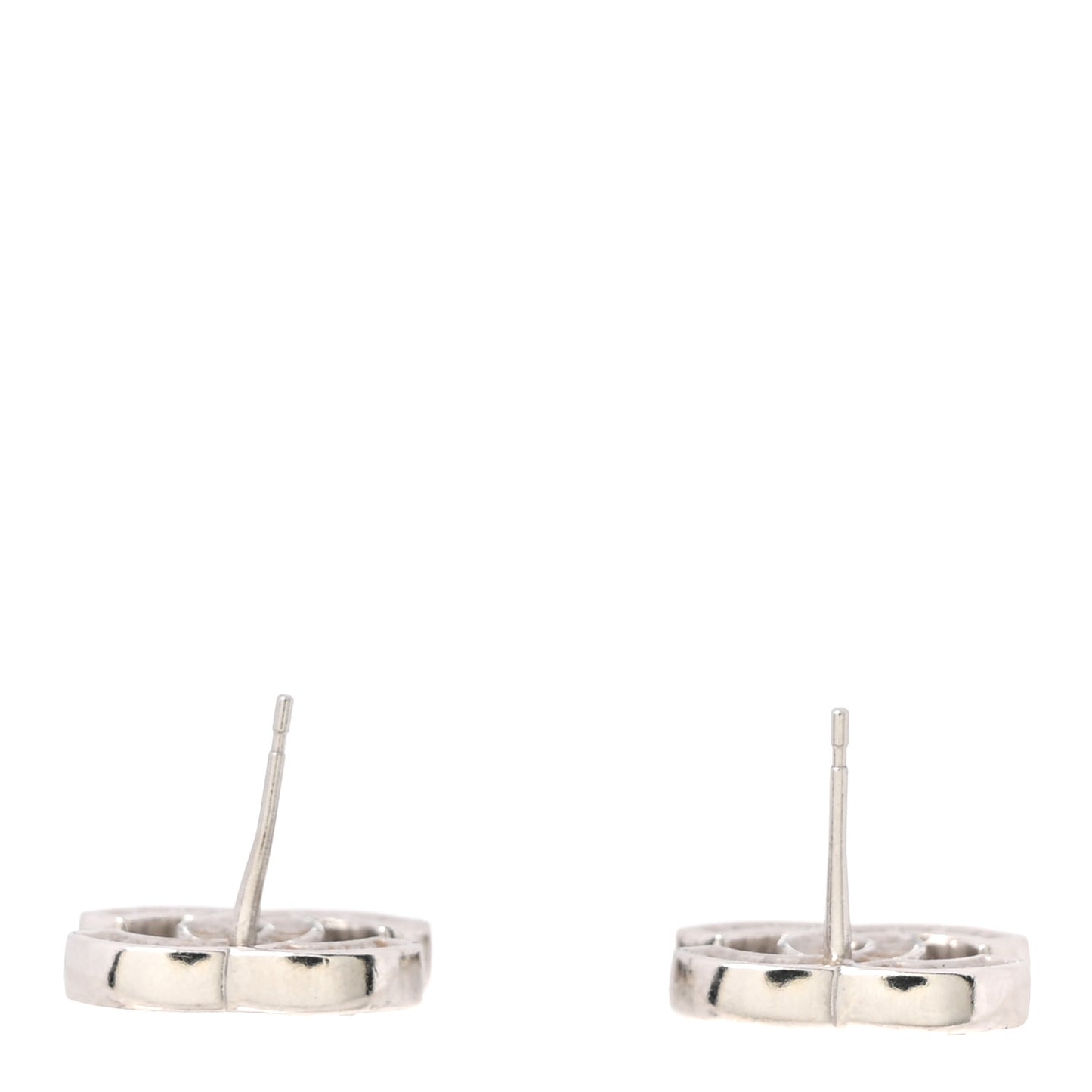 Baguette Crystal CC Earrings Silver Grey