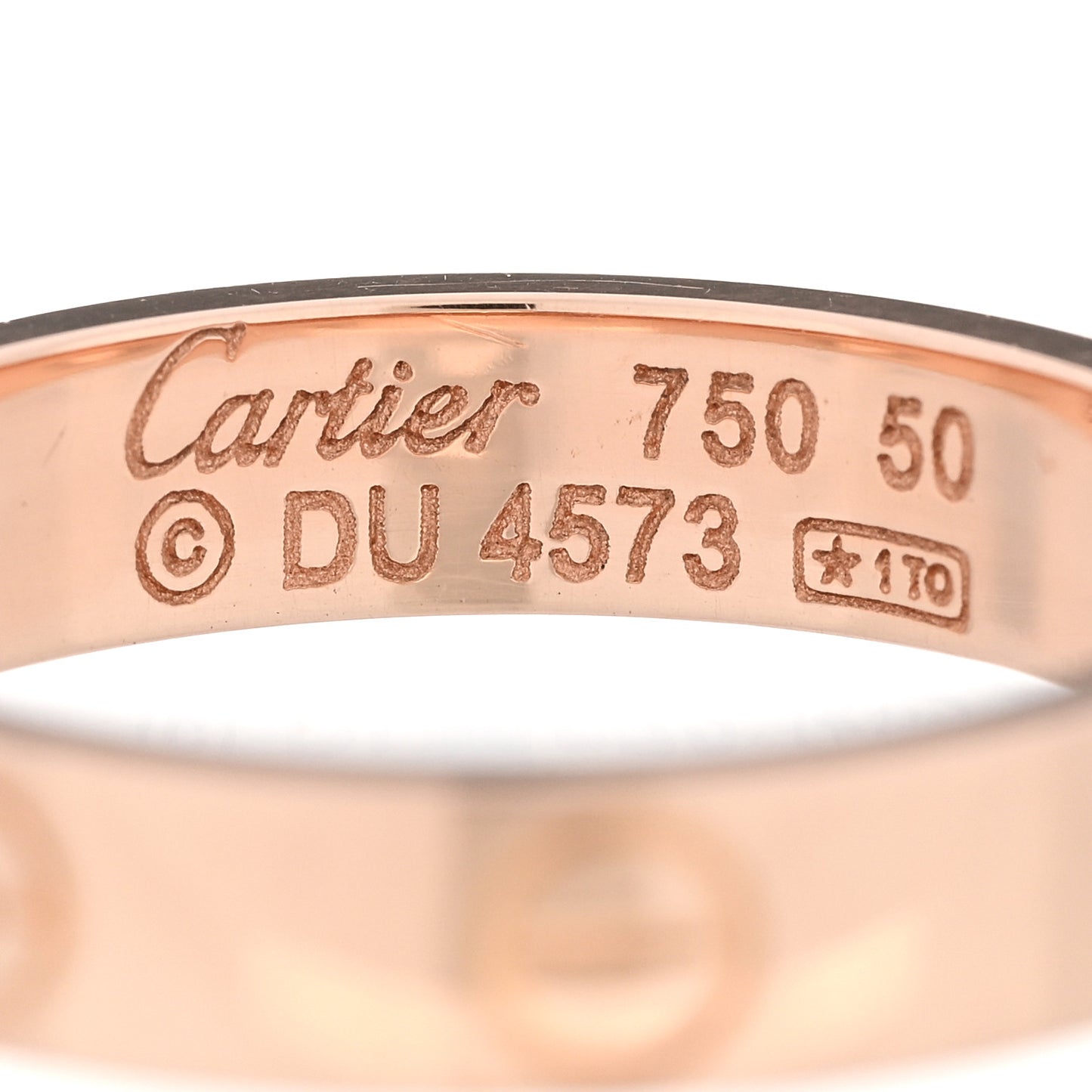 18K Pink Gold 3.5mm LOVE Wedding Band Ring 50 5.25