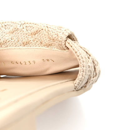 Chanel Crochet CC Mules Sandals 38.5 Beige 9 of 9