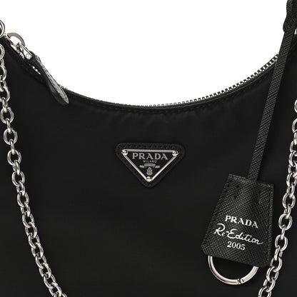 Prada Nylon Re-Edition 2005 Shoulder Bag Black 7 of 10