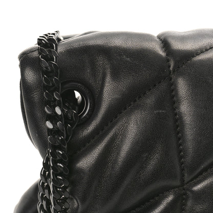 Saint Laurent Lambskin Quilted Monogram Monochrome Small Loulou Puffer Chain Satchel Black 11 of 12