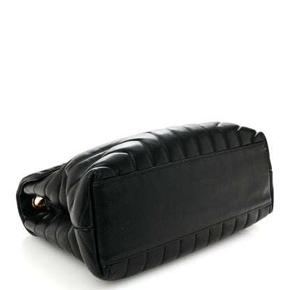Saint Laurent Calfskin Y Quilted Monogram Medium Loulou Chain Satchel Black 4 of 11
