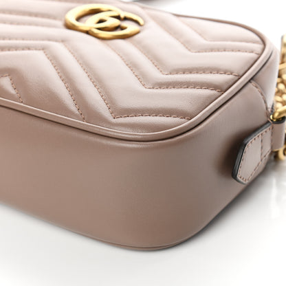Gucci Calfskin Matelasse Mini GG Marmont Chain Shoulder Bag Porcelain Rose 10 of 11