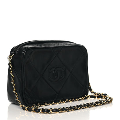 Chanel Lambskin Quilted CC Tassel Camera Case Black 2 of 10