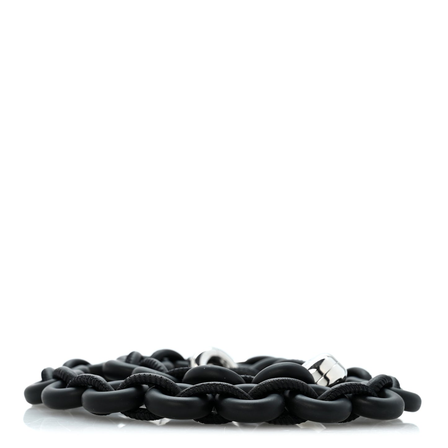 Brass Donut Chain Shoulder Strap Black Silver
