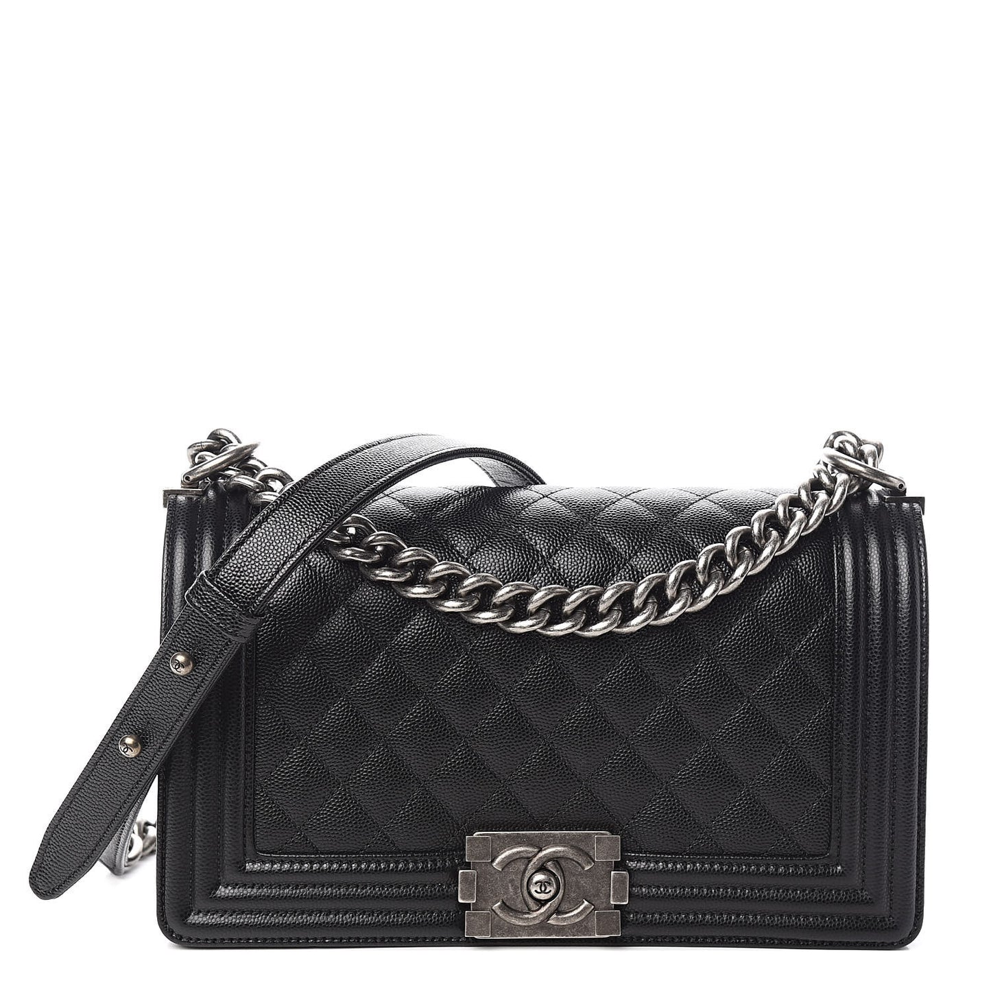 Caviar Quilted Medium Boy Flap Black