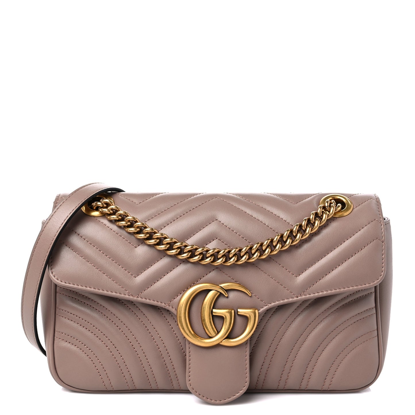 Calfskin Matelasse Small GG Marmont Shoulder Bag Porcelain Rose