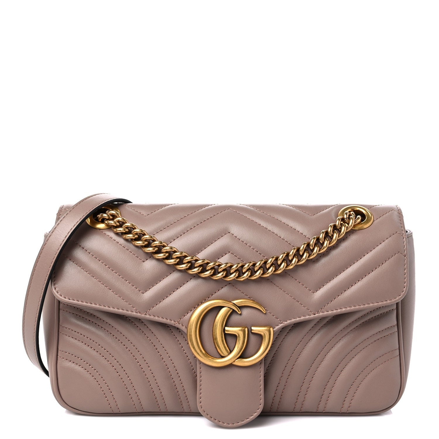Gucci Calfskin Matelasse Small GG Marmont Shoulder Bag Porcelain Rose 1 of 10
