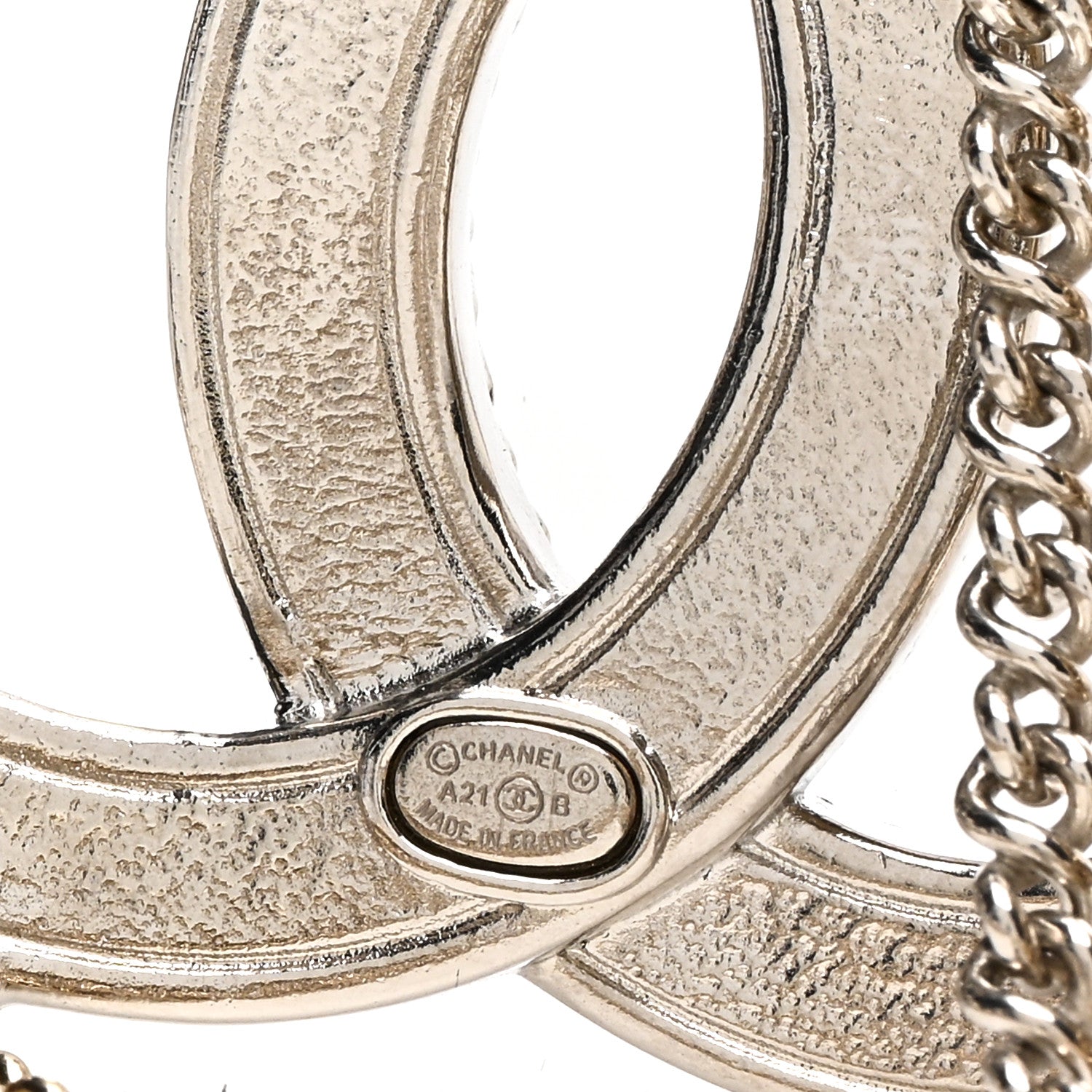 Chanel Crystal Multi Strand Chain CC Brooch Silver Gold 3 of 4
