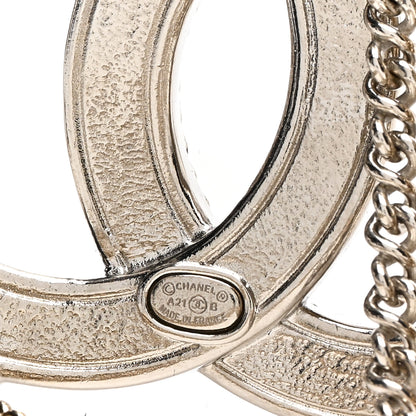 Chanel Crystal Multi Strand Chain CC Brooch Silver Gold 3 of 4