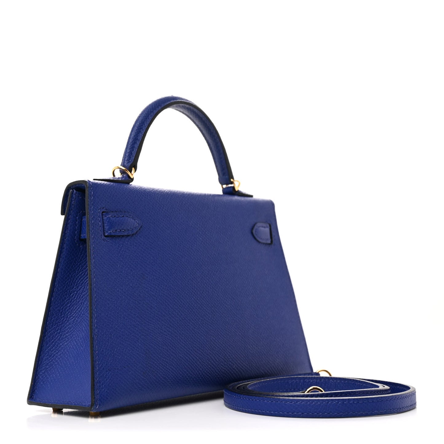 Epsom Mini Kelly Sellier 20 Bleu Electrique