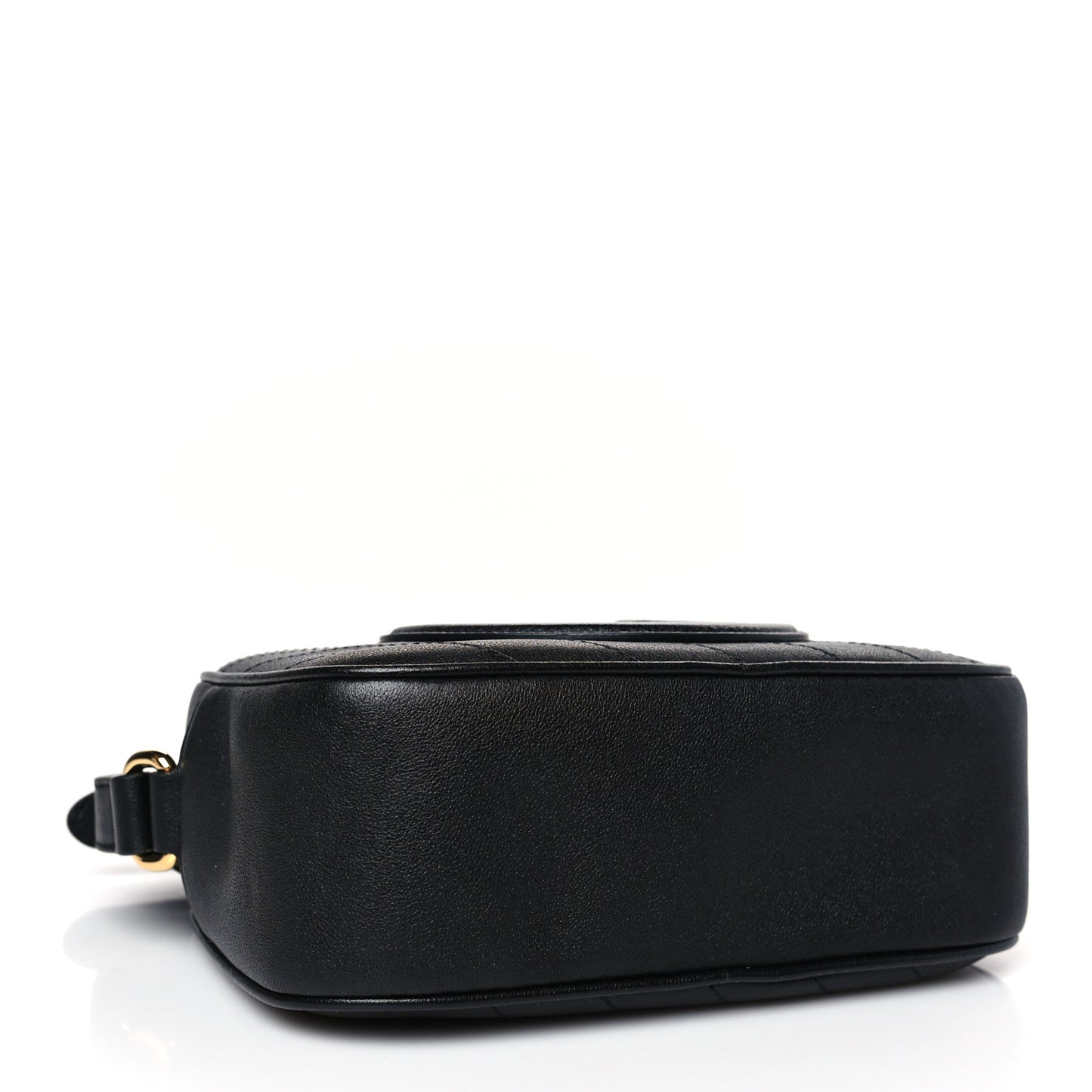 Sakai Be Green Calfskin Diagonal Stitched Small Blondie Shoulder Bag Black