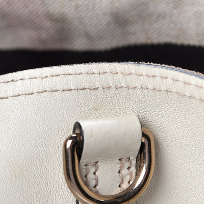 Burberry Canvas Mega Check Medium Ashby Hobo White 17 of 26