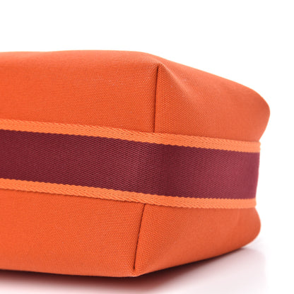 Hermes Canvas Small Bride-A-Brac Pouch Orange Burgundy 8 of 8