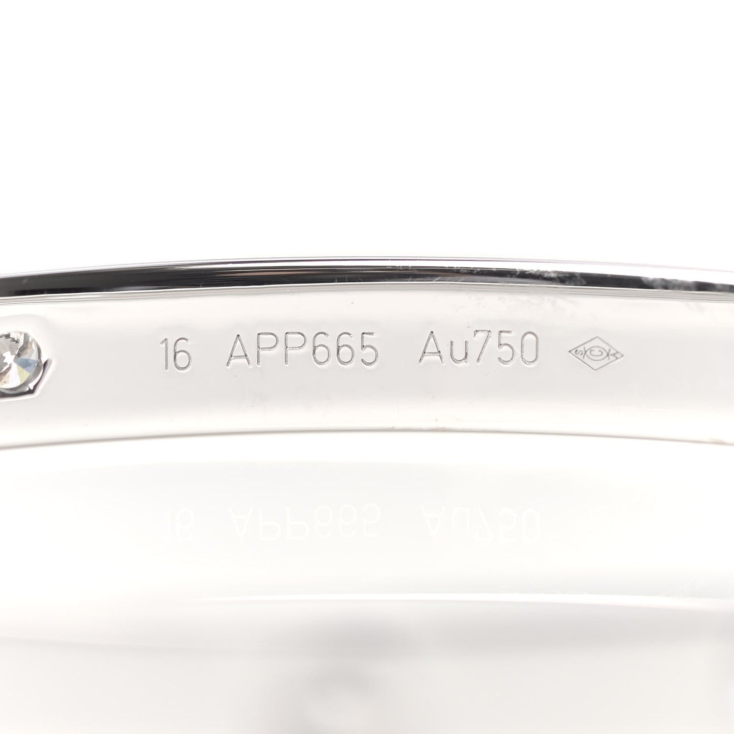18K White Gold 4 Diamond LOVE Bracelet 16